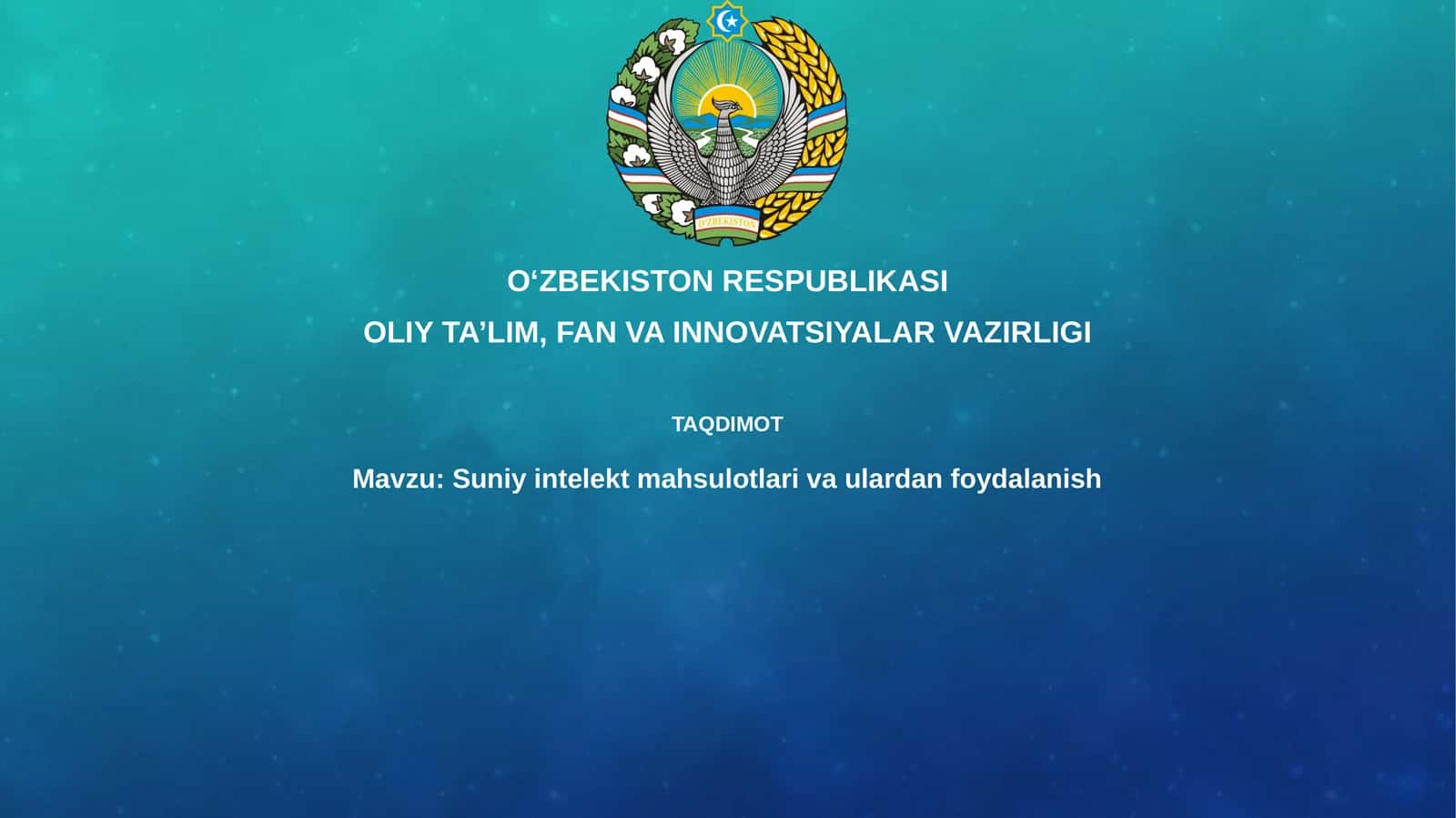 Suniy intellekt mahsulotlari va ulardan foydalanish
