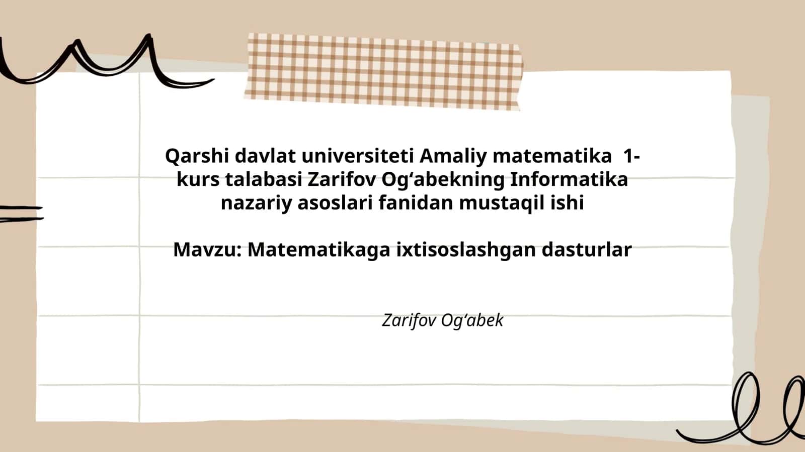 Matematikaga ixtisoslashgan dasturlar
