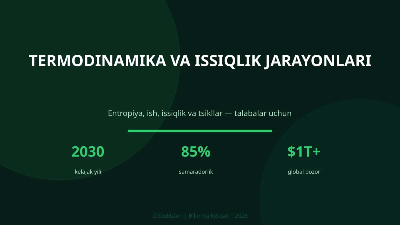 TERMODINAMIKA VA ISSIQLIK JARAYONLARI
