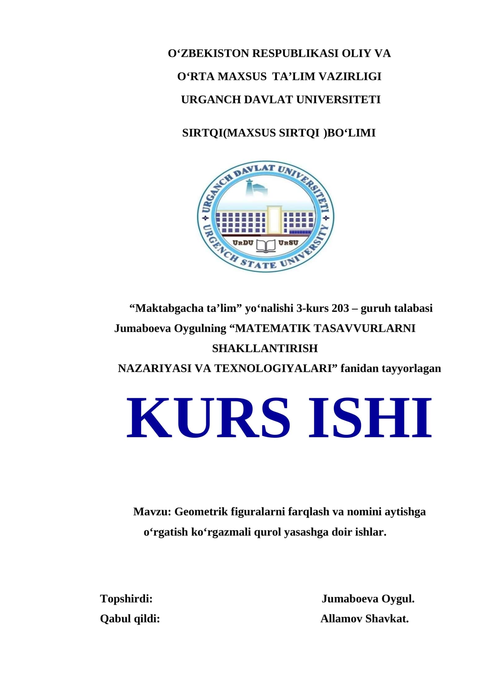 MATEMATIK TASAVVURLARNI SHAKLLANTIRISH NAZARIYASI VA TEXNOLOGIYALARI