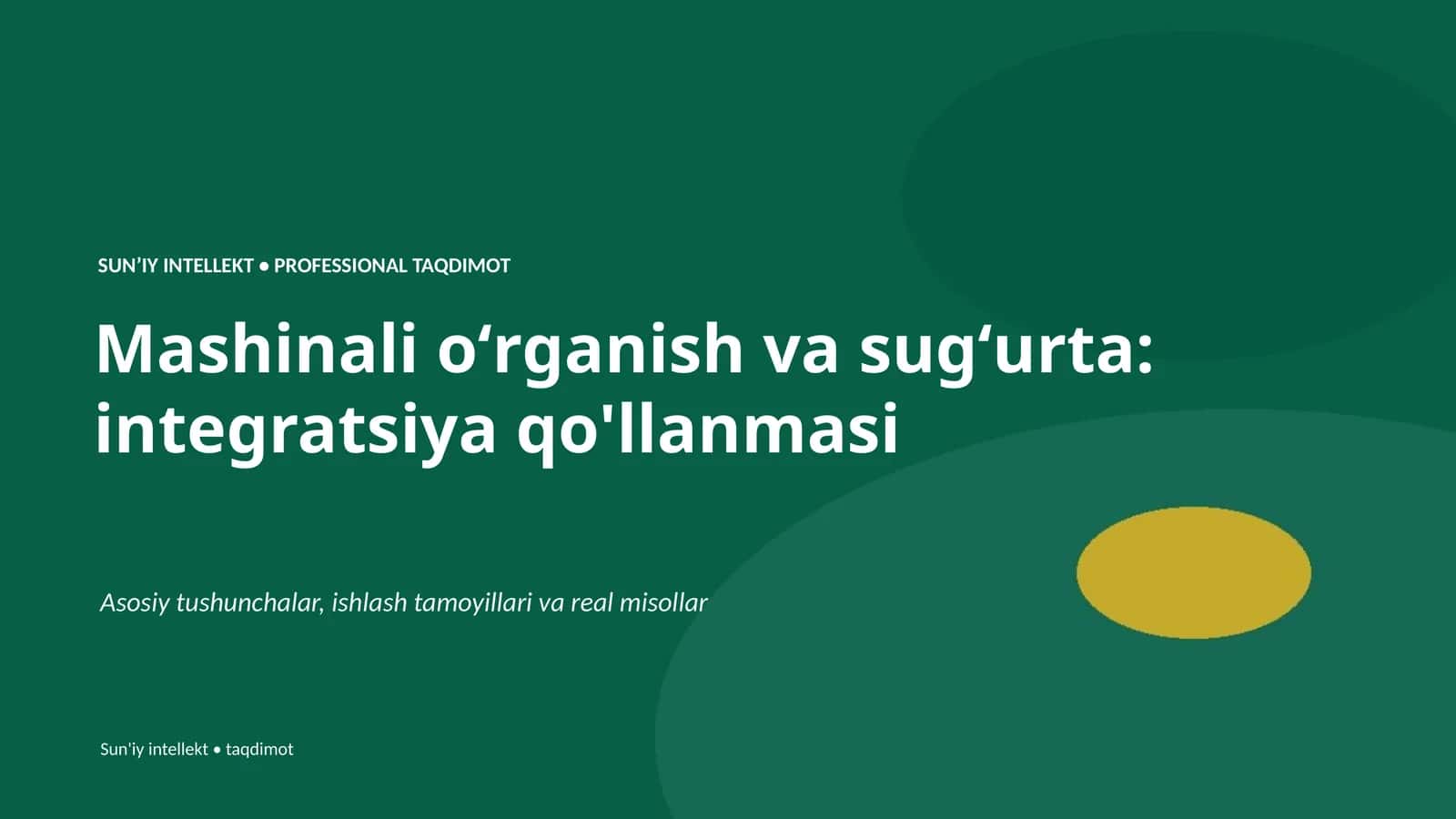 Mashinali oʻrganish va sugʻurta: integratsiya qo'llanmasi
