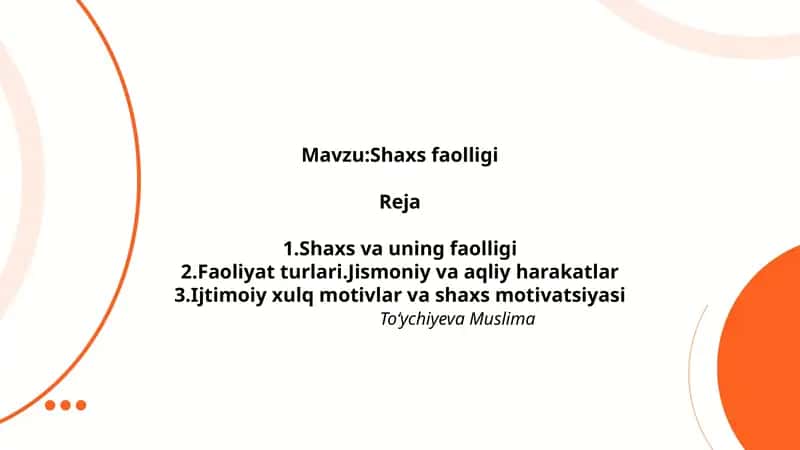 Shaxs faolligi