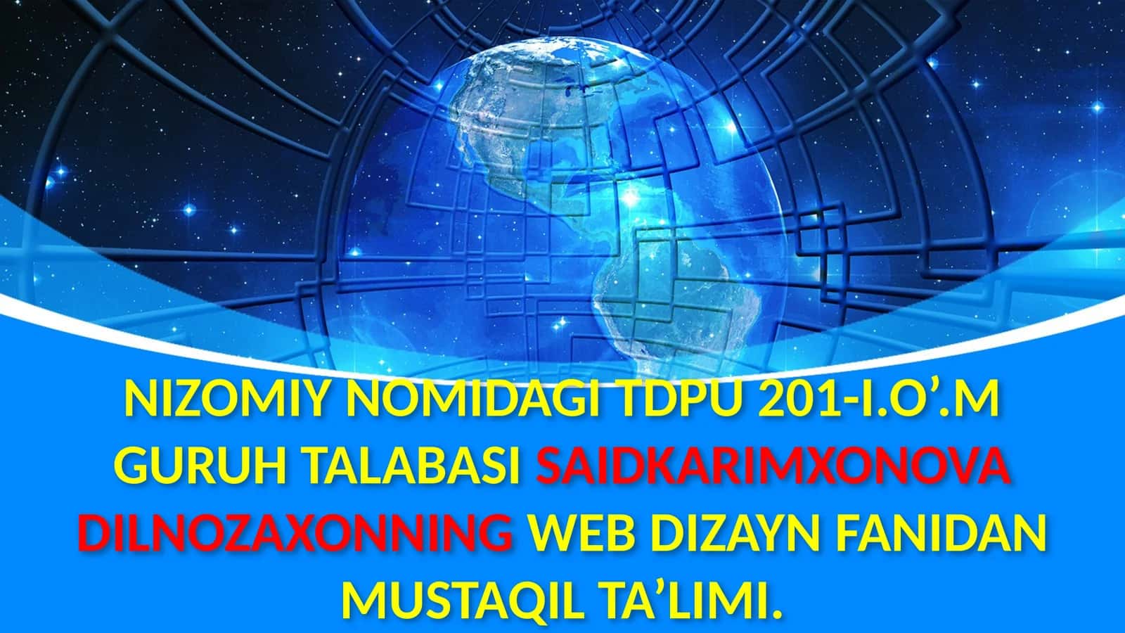 WEB SAHIFA DIZAYNINI YARATISH