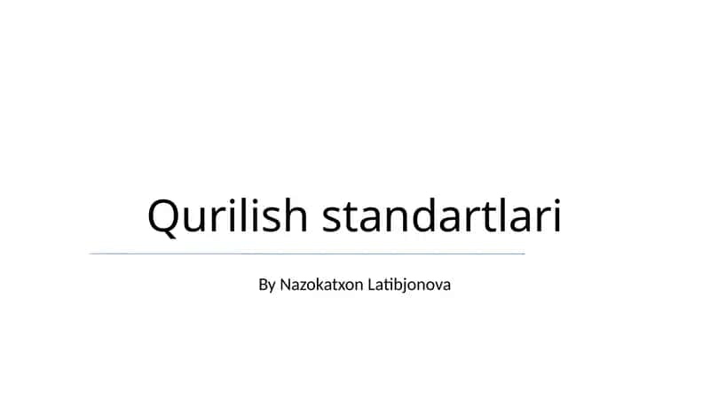 Qurilish standartlari