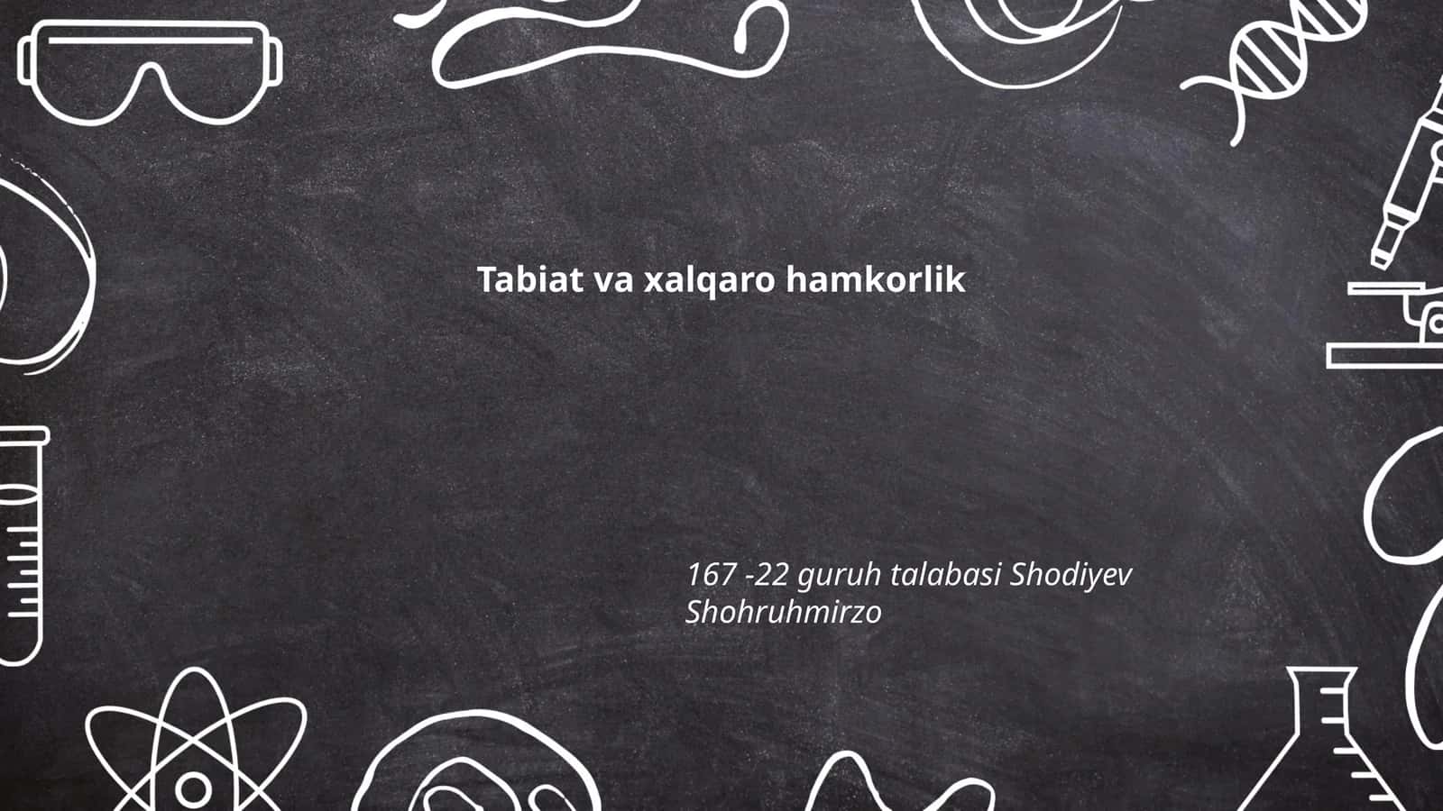 Tabiat va xalqaro hamkorlik