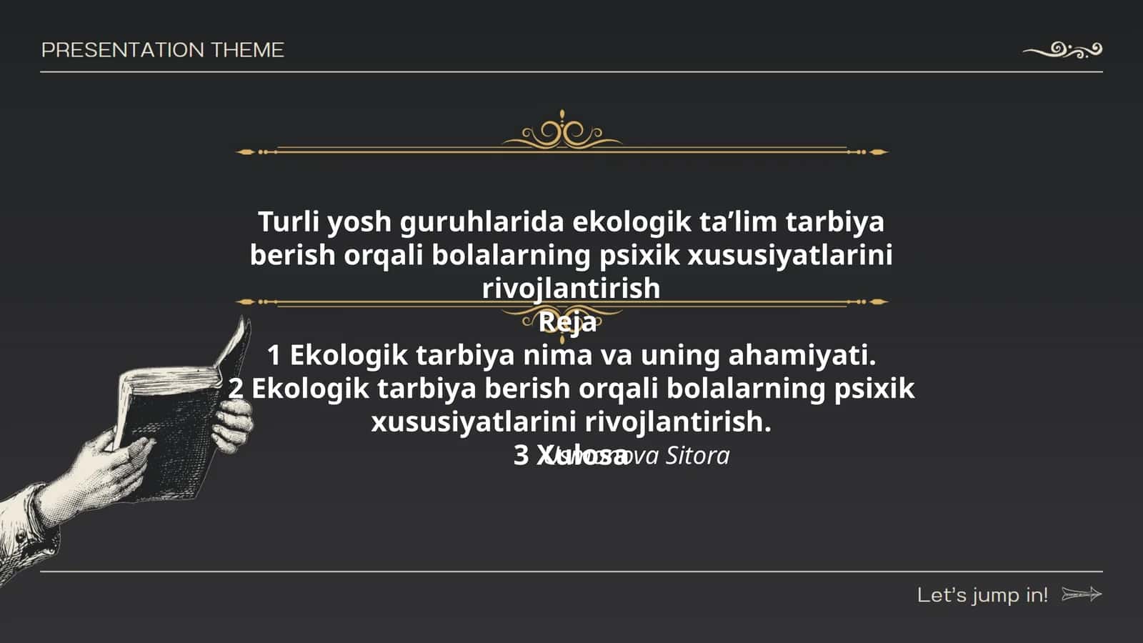 Turli yosh guruhlarida ekologik taʼlim tarbiya berish orqali bolalarning psixik xususiyatlarini rivojlantirish