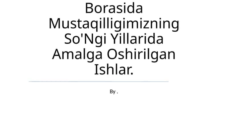 O'Zbekistonda Inson Huquqlari Taminlanishi Borasida Mustaqilligimizning So'Ngi Yillarida Amalga Oshirilgan Ishlar