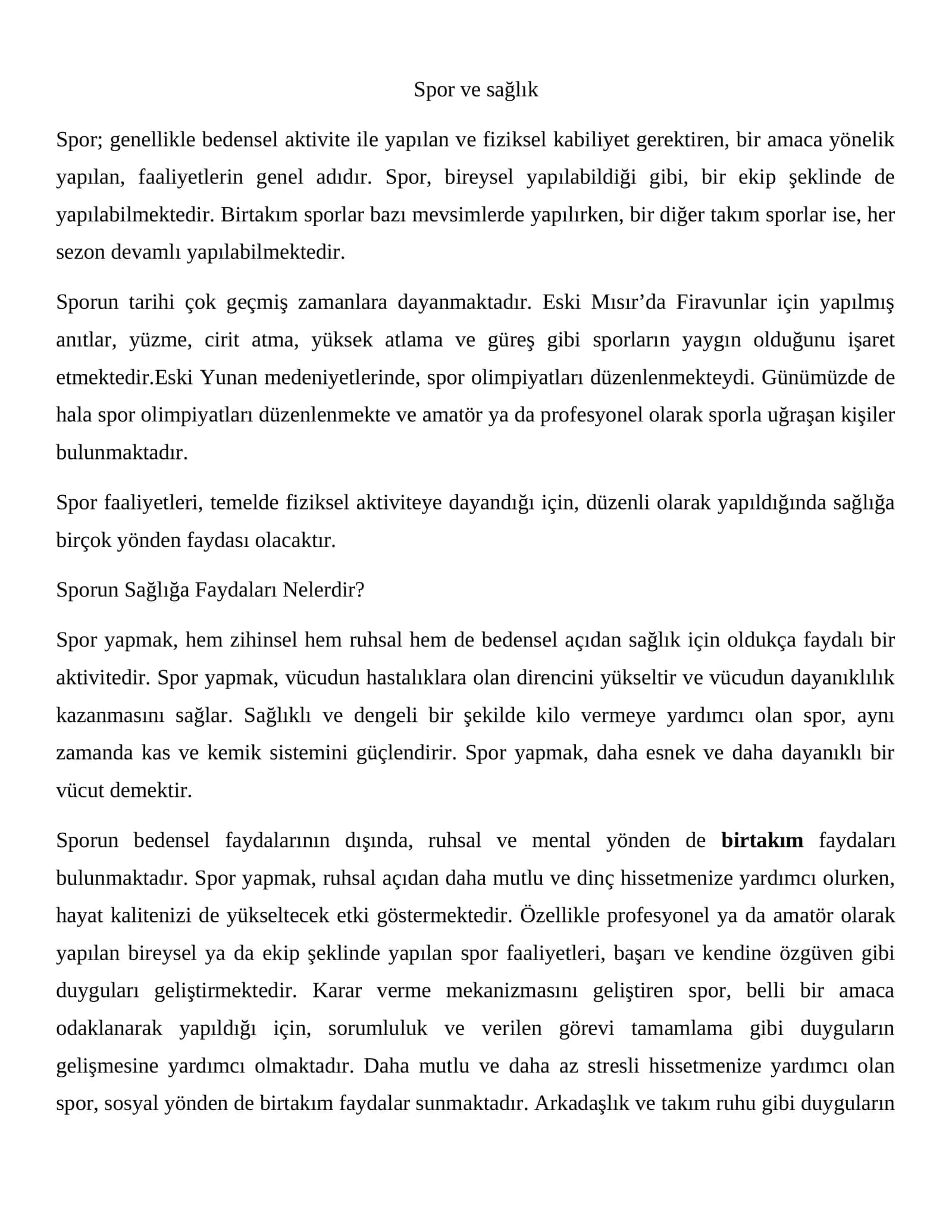 Sporda öğrenci seçimi