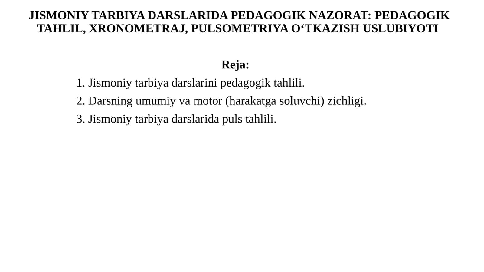 Jismoniy Tarbiya Darslarida Pedagogik Nazorat