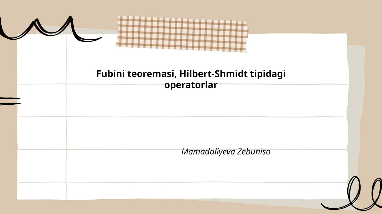 Fubini teoremasi, Hilbert-Shmidt tipidagi operatorlar
