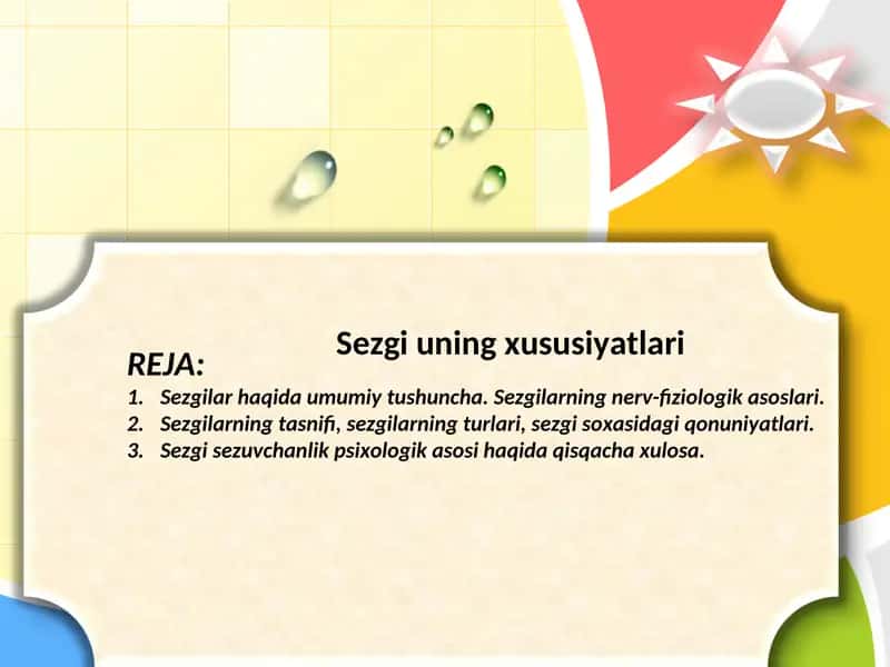 Sezgi uning xususiyatlari