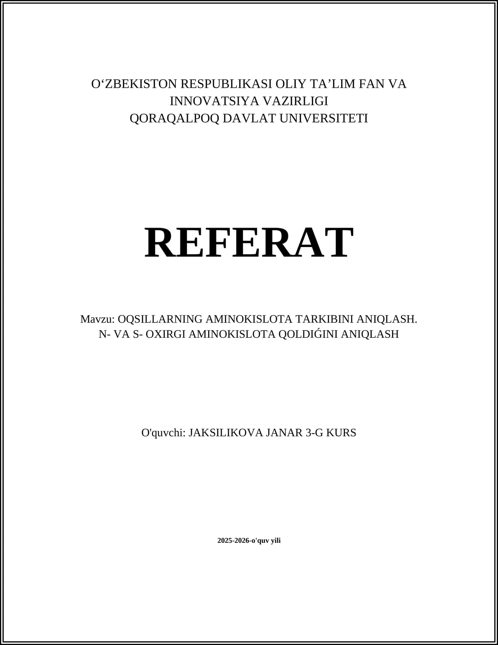 Oqsillarning Aminokislotalariga Tarkibini Aniqlash