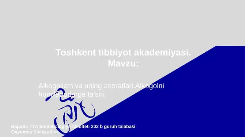 Alkogolizm va uning asoratlari-Alkogolni homiladorlarga ta'siri