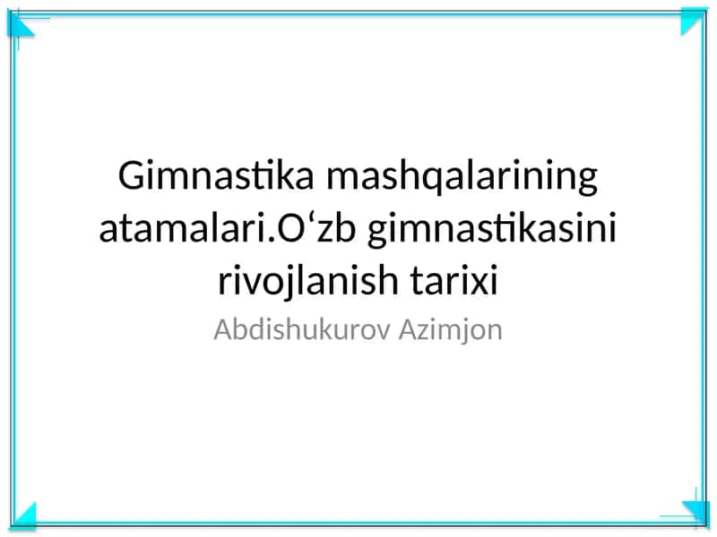 Gimnastika mashqalarining atamalari