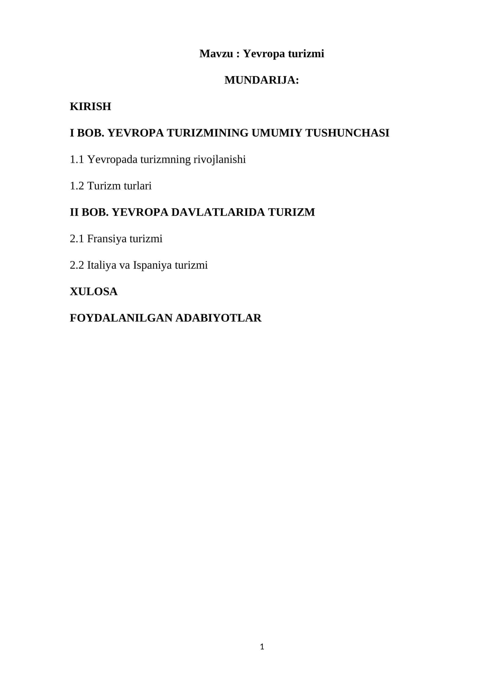 Yevropa turizmi