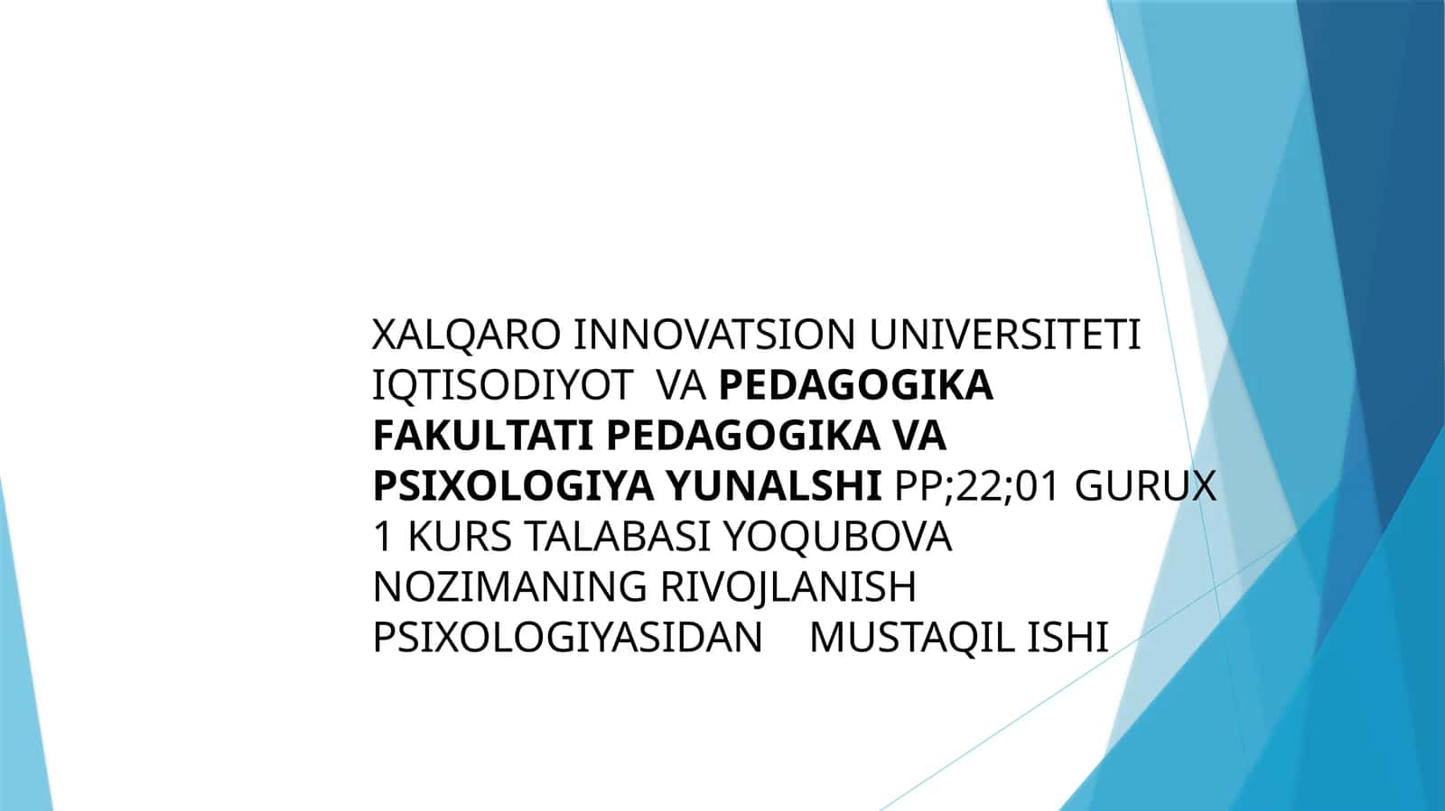 Rivojlanish psixologiyasi