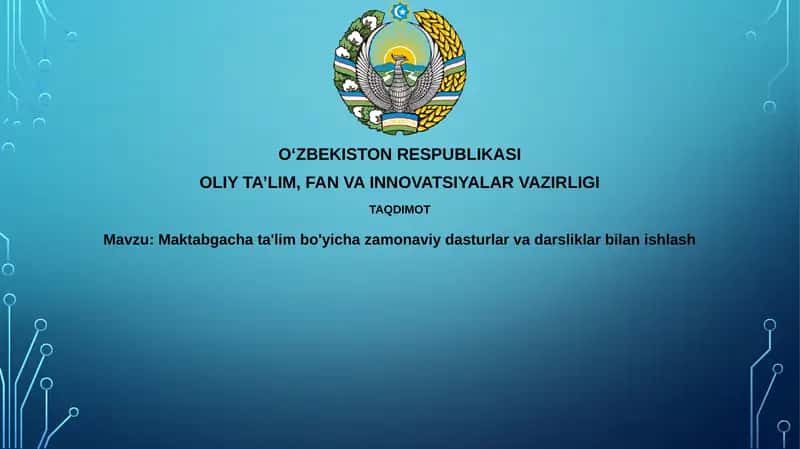 Zamonaviy dasturlar va o'quv qo'llanmalari