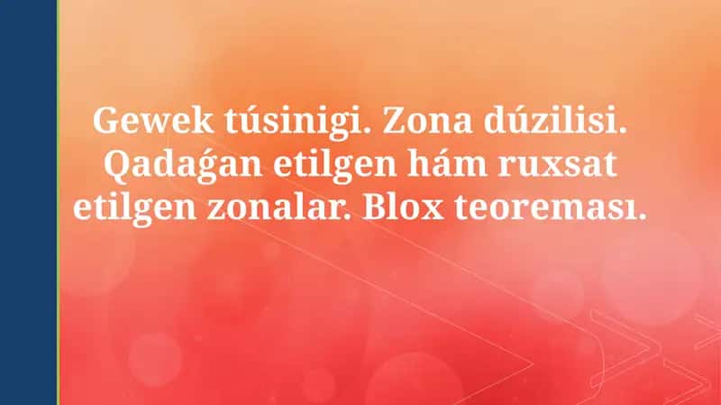 Zona strukturası hám Banda teoriyası tiykarları