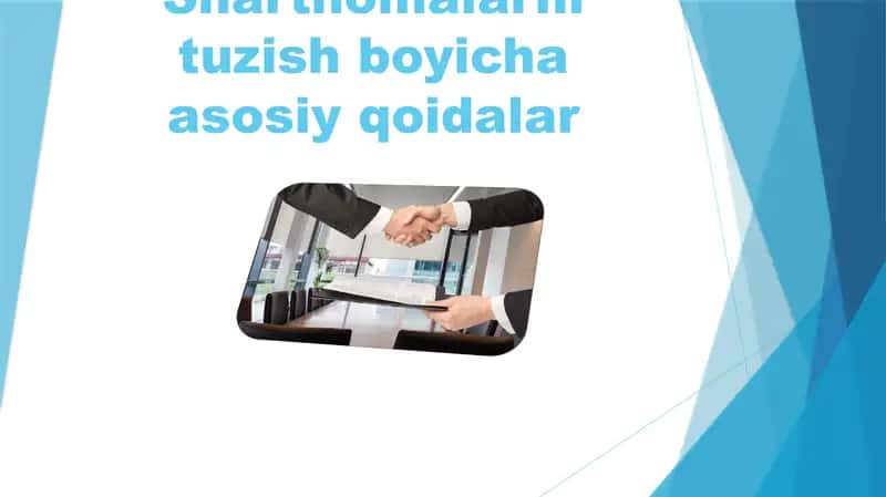 Shartnomalarni tuzish bo'yicha asosiy qoidalar