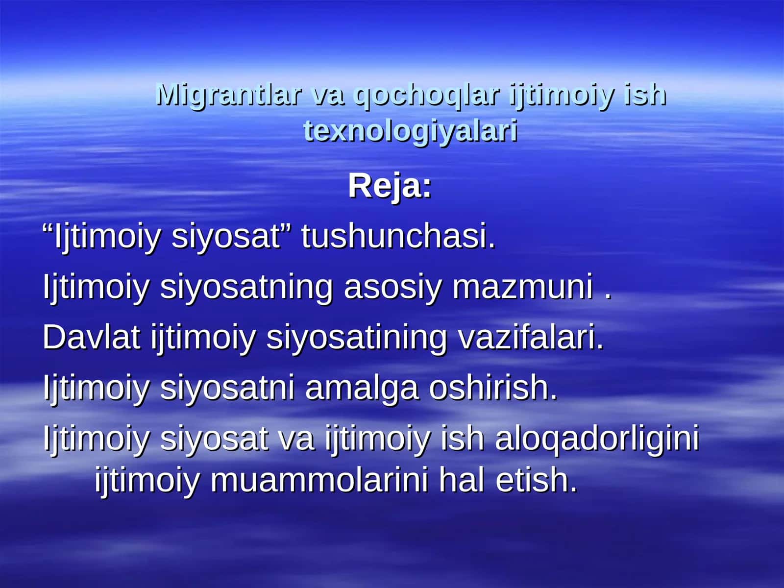 Migrantlar va qochoqlar ijtimoiy ish texnologiyalari