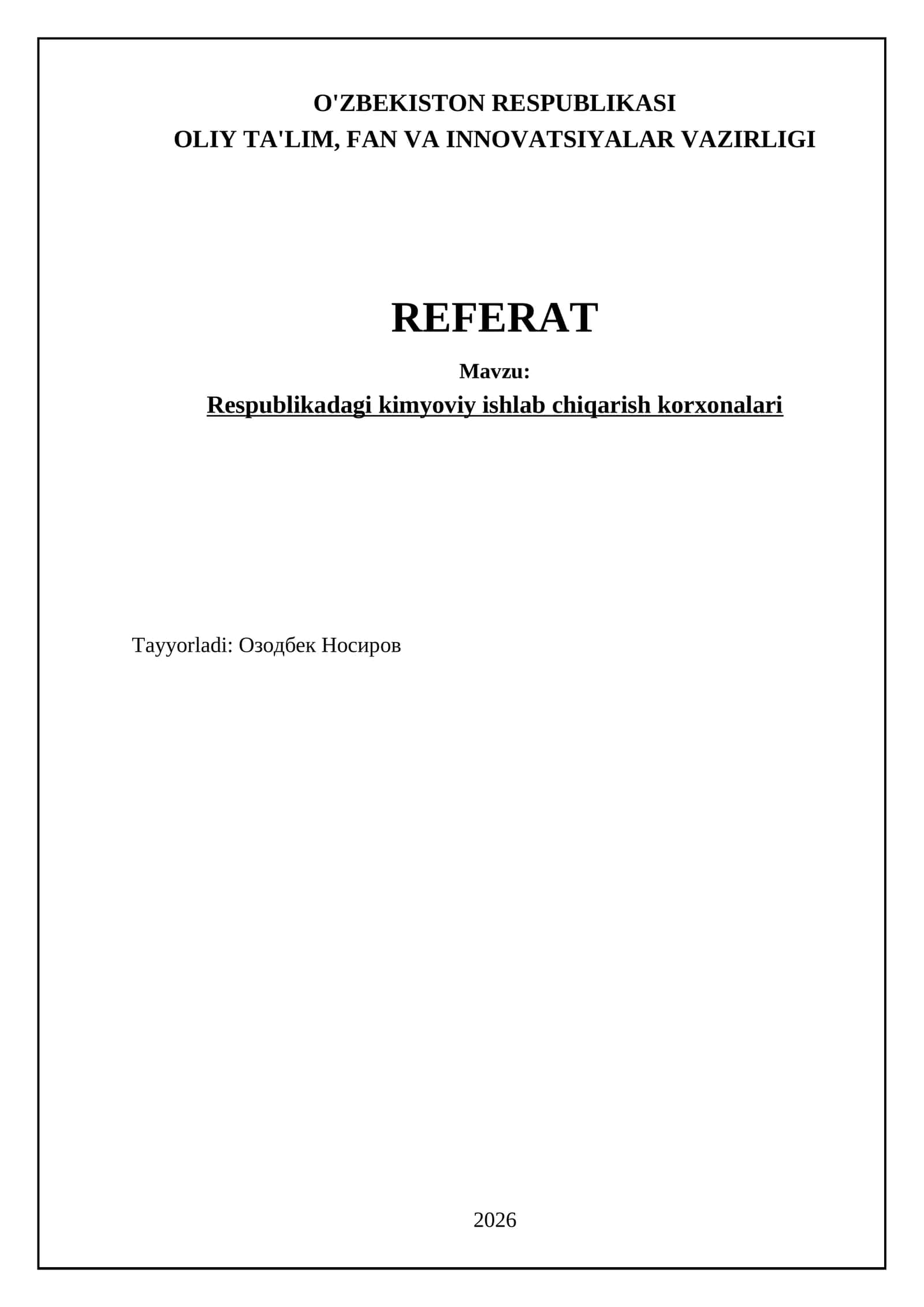 Respublikadagi kimyoviy ishlab chiqarish korxonalari