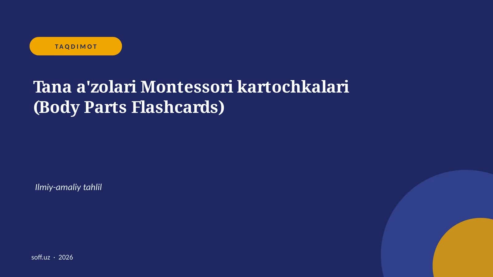 Montessori kartochkalari (Body Parts Flashcards)