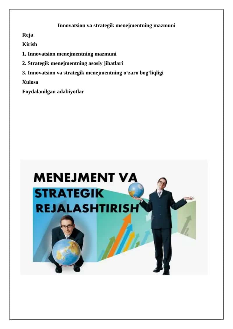 Innovatsion va strategik menejment