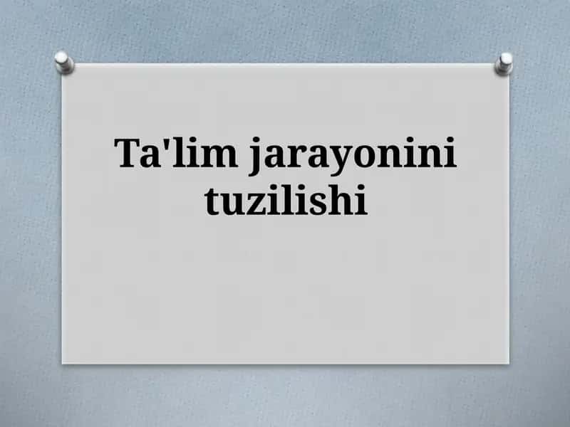 Pedagogik Jarayon