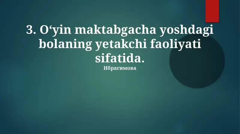 Ramziy o'yin (2-7 yosh)