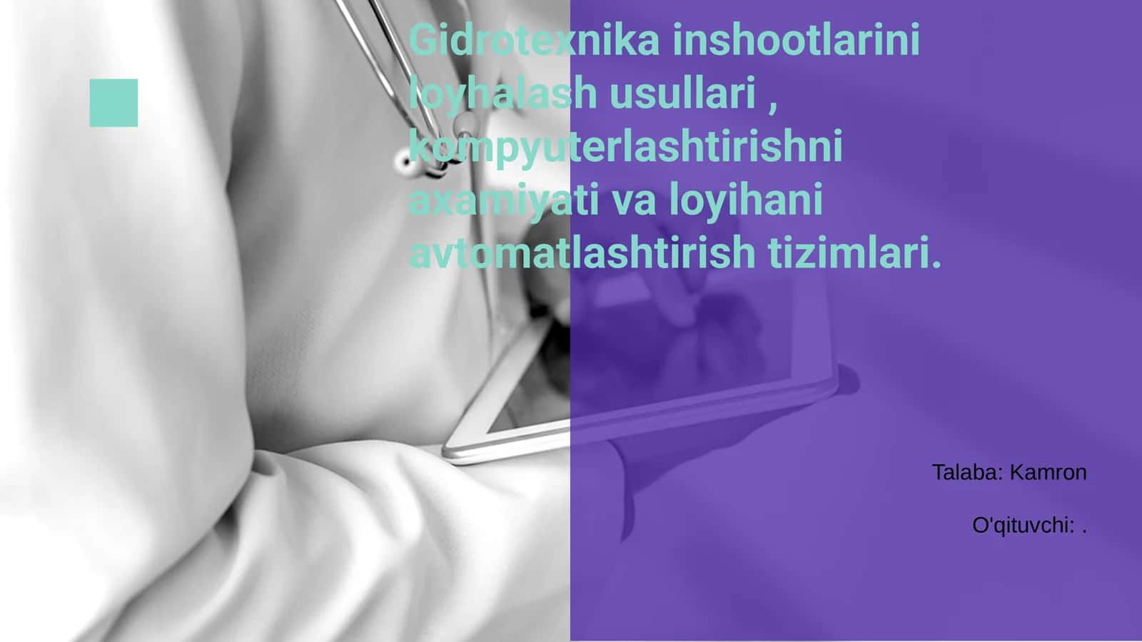 Gidrotexnika inshootlarini loyihalash usullari