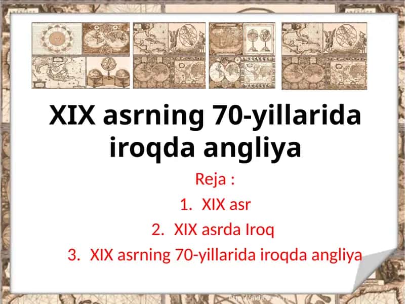 XIX asrning 70-yillari da Iroqda Angliya