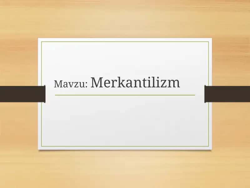 Merkantilizm