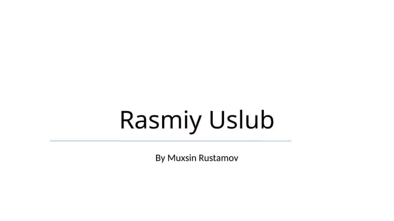 Rasmiy Uslub