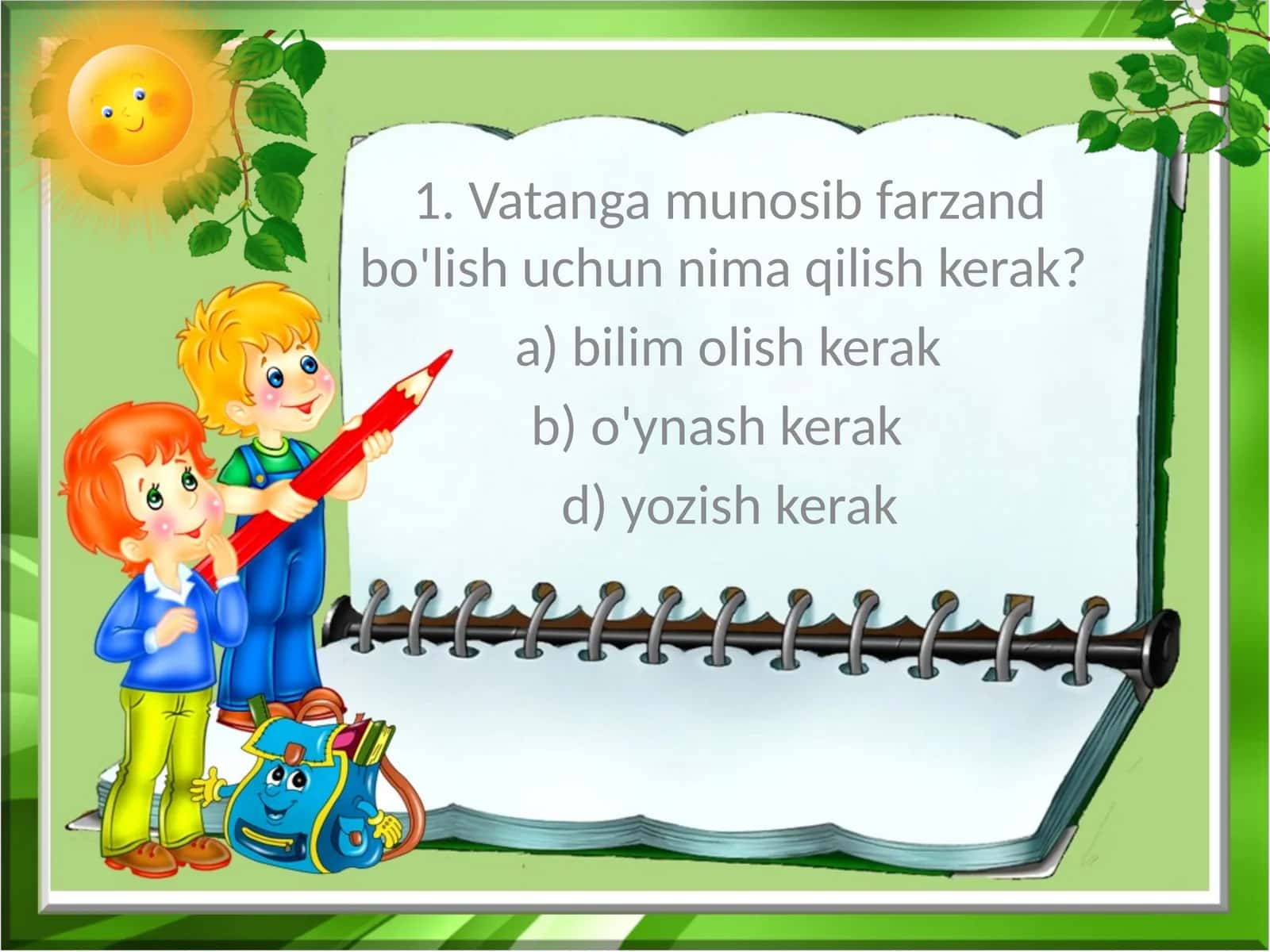 Vatanga munosib farzand bo'lish uchun nima qilish kerak?