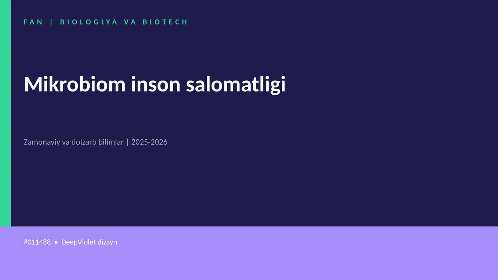 Mikrobiom inson salomatligi