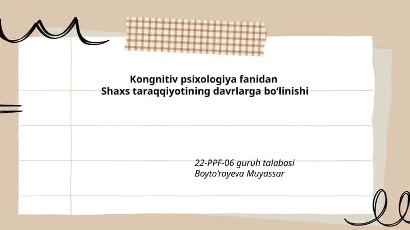 Kongnitiv psixologiyadan maktublar