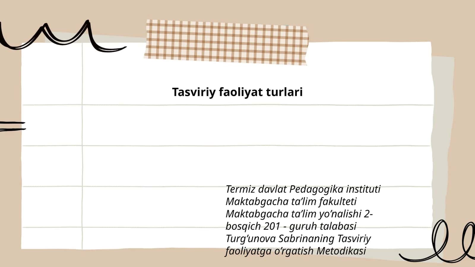 Tasviriy faoliyatga o’rgatish Metodikasi
