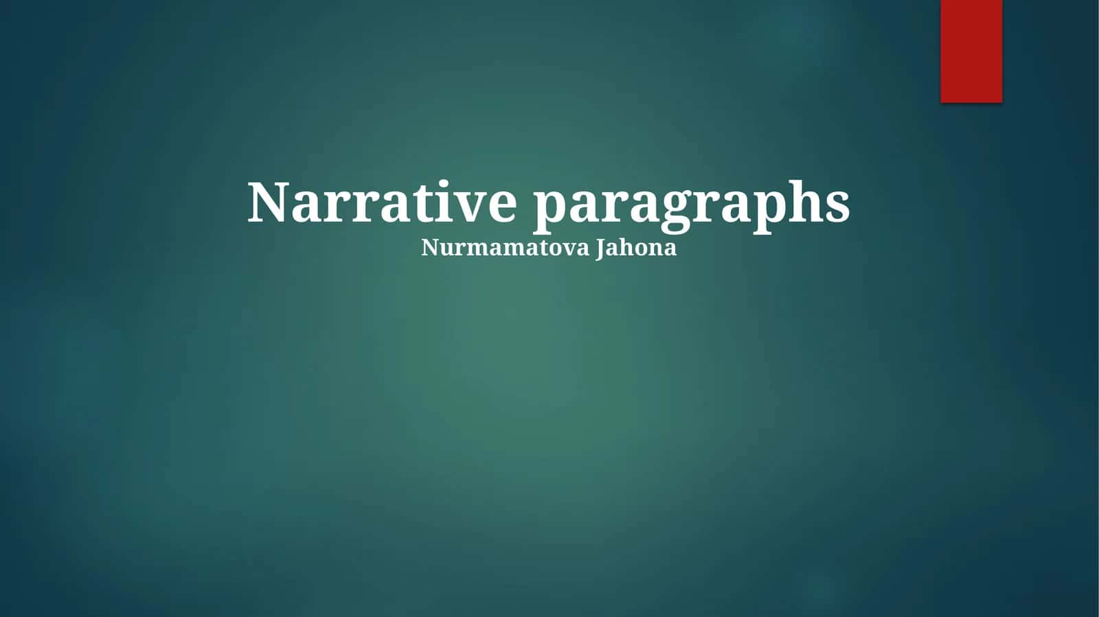 Narrative paragraphs