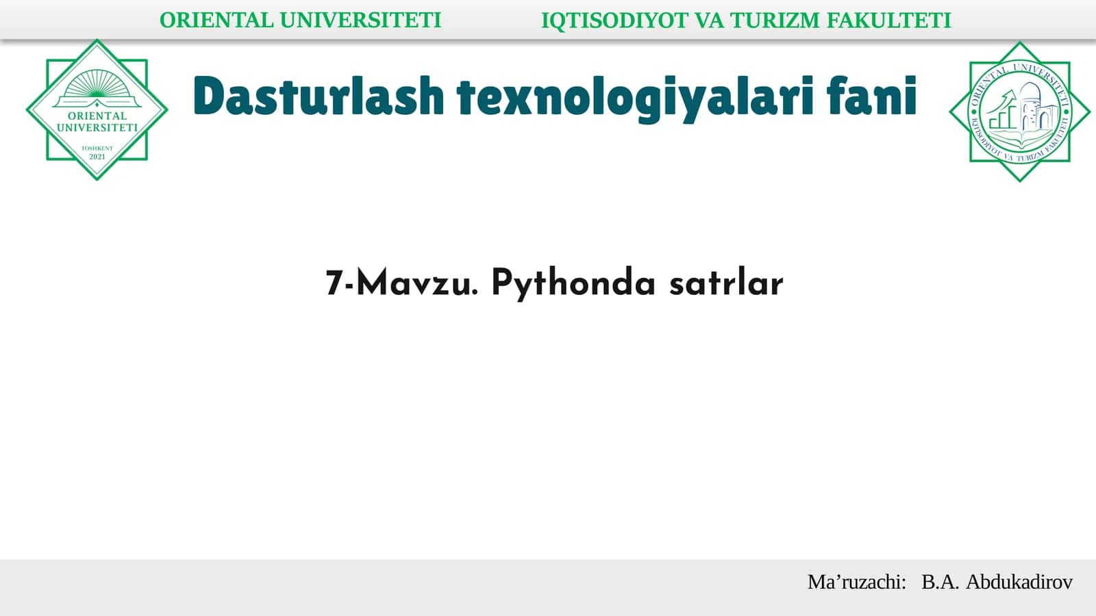 Pythonda satrlar