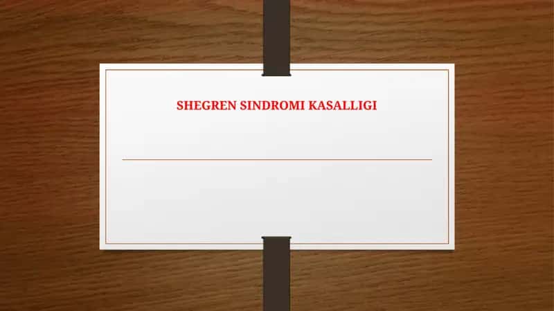 Shegren sindromi kasalligi