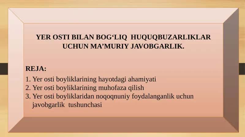 YER OSTI BILAN BOG‘LIQ HUQUQBUZARLIKLAR UCHUN MA’MURIY JAVOBGARLIK