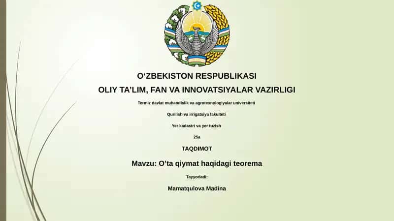 Oʼta qiymat haqidagi teorema