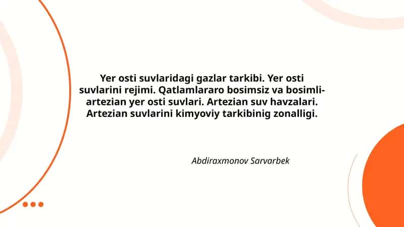 Yer osti suvlaridagi gazlar tarkibi