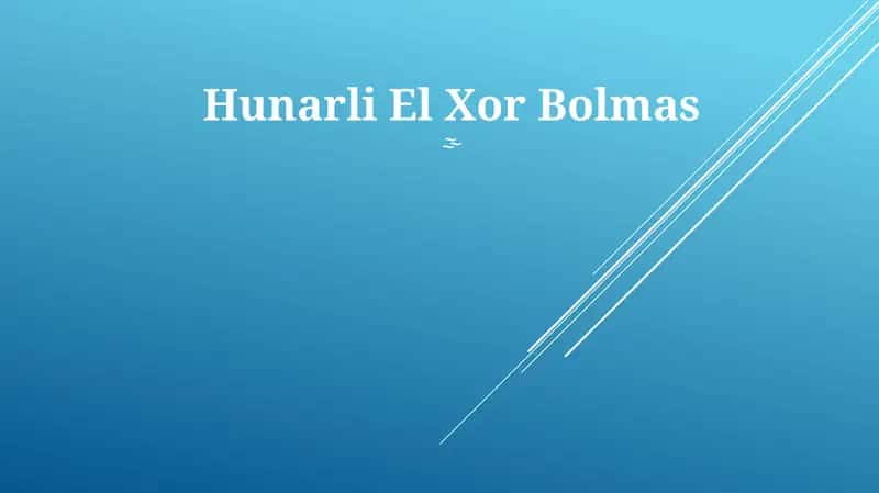 Hunarli El Xor Bolmas
