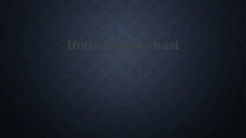 Ifoda tushunchasi