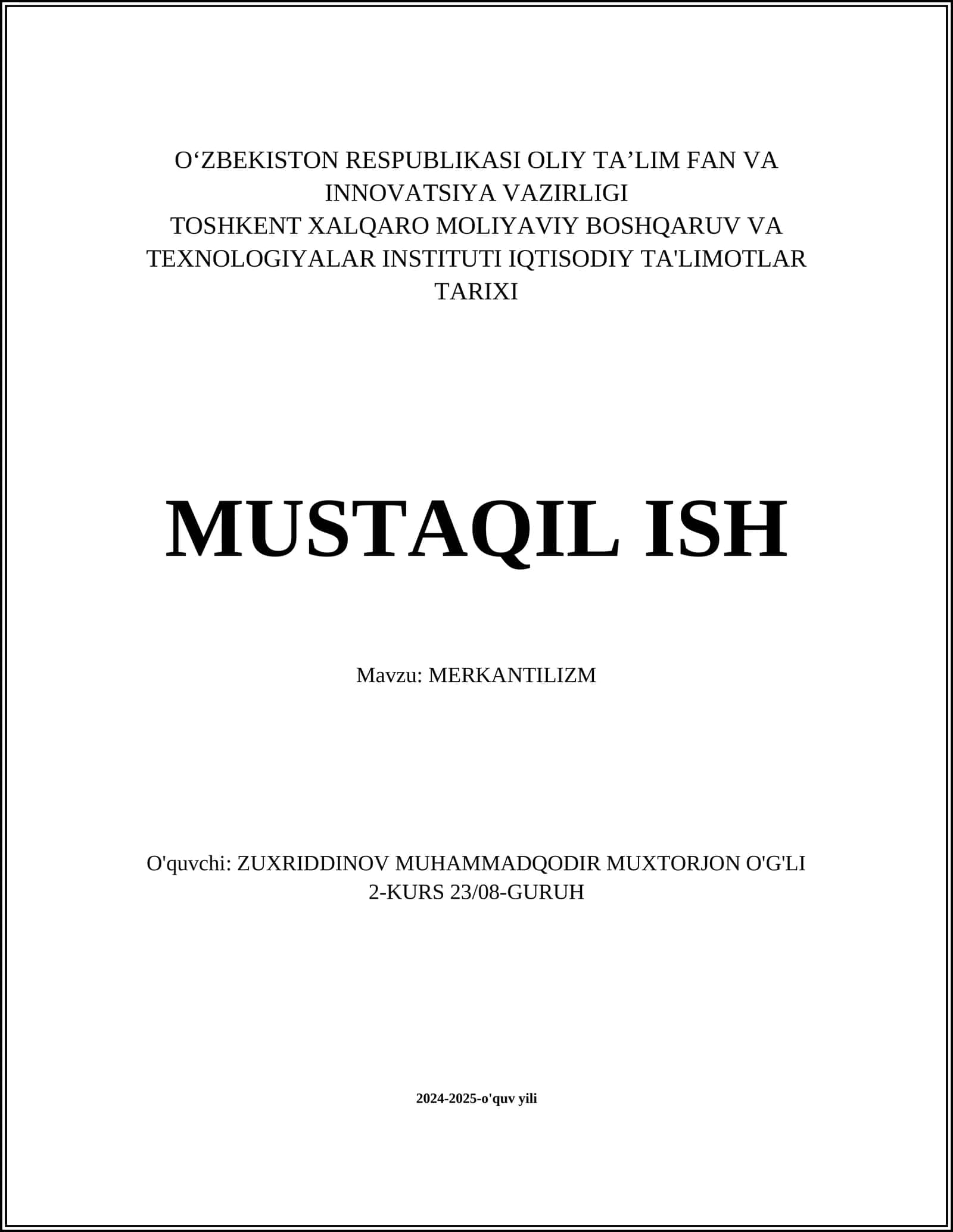 MERKANTILIZM