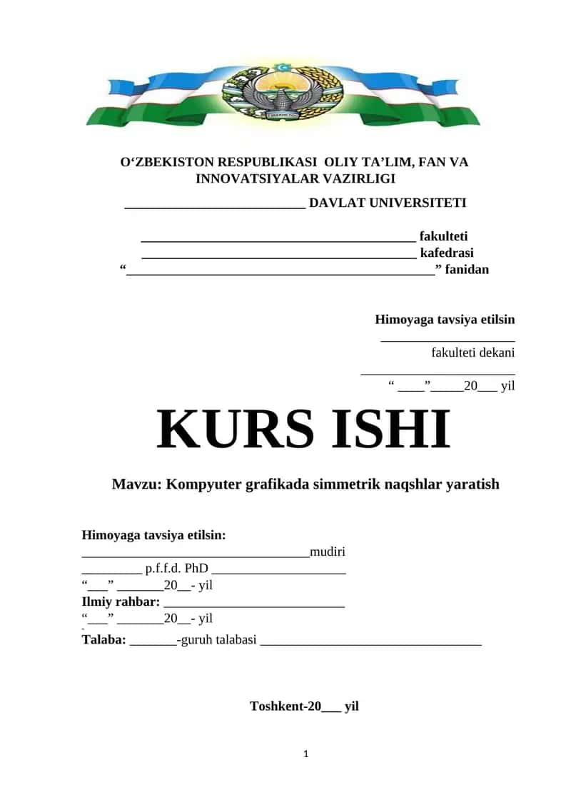 Kompyuter grafikada simmetrik naqshlar yaratish
