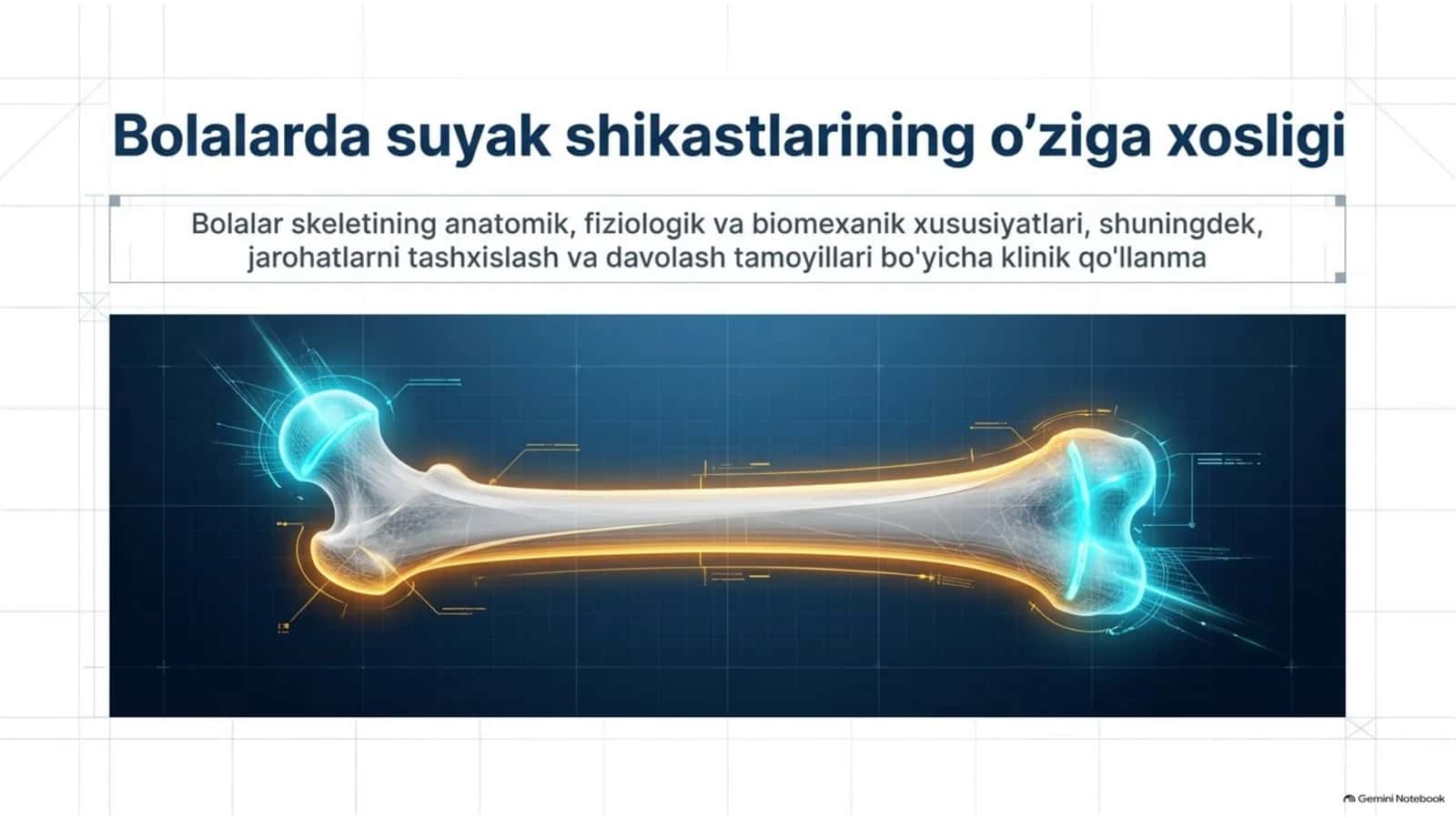 BOLALARDA SUYAK SHIKASTLARINING O‘ZIGA XOS XUSUSIYATLARI | 15 SLAYDLI TIBBIY TAQDIMOT