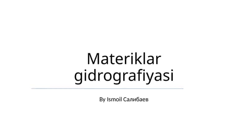 Materiklar gidrografiyasi