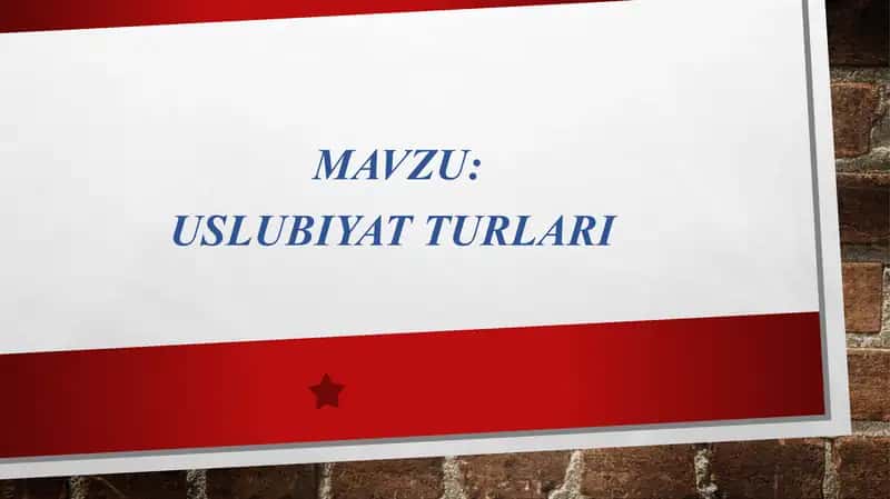 Uslubiyat turlari